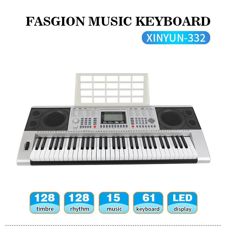 Xinyun 332 61-Key Professional MIDI Keyboard – Electronic Synthesizer & Digital Piano for Kids - View 2