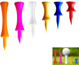 OEM Golf Tees Step Down plástico irrompible reutilizable a granel profesional Control de altura Castle Tee para la práctica