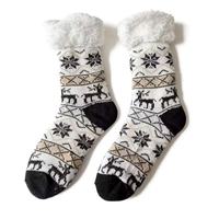 Chaussettes d'intérieur pour femmes, douces, antidérapantes, doublées de polaire, chaudes et confortables, épaisses et moelleuses, pour l'hiver et Noël