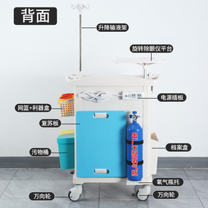 Carrito de Hospital Kang Key con 5 Cajones, Carro Médico de Emergencia y Rescate con Ruedas con Bloqueo y Freno - Product Image 2