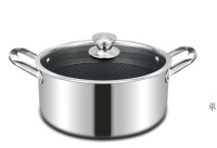 Casserole en acier inoxydable triply de haute qualité avec couvercles en verre antiadhésif Sauce de cuisine Ragoût et marmite à soupe de cuisson