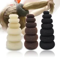 סיטונאי מוצק צבע שיער Donut Bun Shaper יצרנית מותאם אישית גדול שיער Donut Bun ניילון שיער Donut Bun לנשים