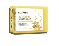 SAUVASINE Savon de Bain Biologique Naturel pour Soins Lymphatiques, Perte de Poids, Amincissement, Brûleur de Graisses, Extrait de Gingembre Fait Main