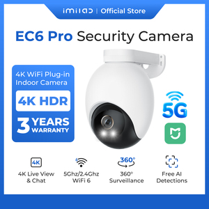 กล้องวงจรปิด imilab EC6 PRO 4K WiFi PTZ ความละเอียด 4K HDR สำหรับภายในและภายนอกอาคาร หมุนได้ 360 องศา ควบคุมผ่านแอป พร้อมระบบตรวจจับ AI - Product Image 1