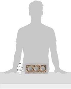 Plateau votif décoratif en ciment rustique Stonebriar avec 3 bougeoirs en verre transparent pour la décoration de Pâques à la maison - Product Image 6