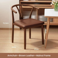 Chaises de salle à manger, chaises à dossier pour usage domestique, chaises à thé modernes et minimalistes en bois massif, chaises Taishi