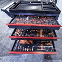 Carrito de Herramientas de Acero para Taller Automotriz con 7 Cajones y 424 Piezas, con Caja de Herramientas