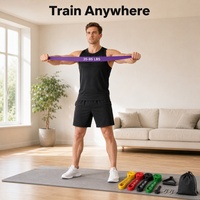 7 Bandas de Resistencia con Anclaje para Puerta, Bolsa de Transporte, Bandas de Ejercicio de Látex para Adultos, Entrenamiento de Fuerza en Casa, Ejercicio de Cuerpo Completo
