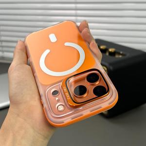 Luxury Magnetic Phone <b>Case</b> for iPhone 17 13 Pro Max 14 15 16 Plus 17 Air With Hidden Lens Film Bracket Bumper Shockproof Cover - Product Image 1