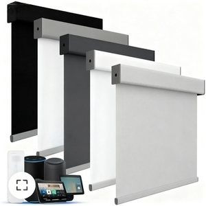 전기 PVC 롤러 쉐이드 조정 가능한 브래킷 시스템 정전 임대 아파트 자외선 차단 임시 소매 팝업 이벤트 - Product Image 2