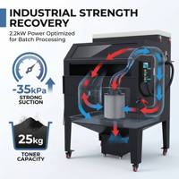 WQ-TX1200 Grande machine de nettoyage de toner à double espace de travail, dépoussiéreur industriel à air pulsé pour usine de cartouches de toner
