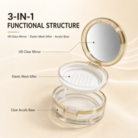 Boîtier compact rond vide personnalisé pour coussin d'air, emballage cosmétique avec miroir, conteneur de poudre BB CC pour marques de maquillage