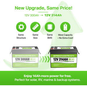 Basen Green 24V 300Ah 230Ah LiFePO4 Batterij IP65 Celle Grado A Met Lader BMS Verwarming Actieve Balancering Boten - Product Image 3