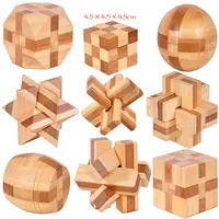 3D木製キューブ頭の体操パズル13のスタイルが利用可能、IQパズル6歳向けの優れた教育インテリジェンスジグソーパズルおもちゃ