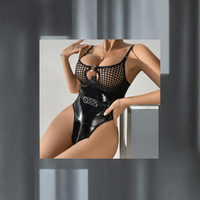 2025 ouvert entrejambe fermeture éclair body femmes Sexy noir résille Transparent Lingerie exotique Sexy vêtements