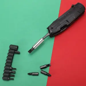 GHK Prêt à expédier Vente à chaud pince multi-outils pliante à revêtement noir couteau avec tournevis