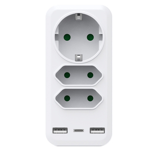 ปลั๊กแปลงมาตรฐานยุโรป 1 ต่อ 3 ช่องเสียบ พร้อมพอร์ต USB สำหรับชาร์จไฟ เหมาะสำหรับการเดินทาง - Product Image 3