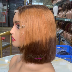 Perruque Kim Bob Lace Closure Ombré 3 Tons Couleur T4/30/4, 8 pouces, Lace 2x6, Cheveux Humains Raides Naturels du Vietnam - Product Image 3