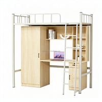 Lit superposé en métal Zoshine avec bureau et armoire intégrés pour dortoir universitaire – Vente en gros usine de mobilier scolaire