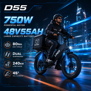 จักรยานบรรทุกไฟฟ้า D55 750W 48V 55Ah ระบบกันสะเทือนคู่ ยางใหญ่ พร้อมไฟเลี้ยว - Product Image 1