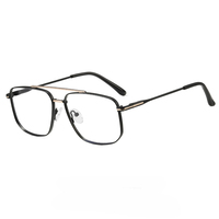 Monture de lunettes optiques Partagas carrée en métal à double pont avec charnière à ressort, anti-lumière bleue, pour hommes