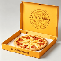 Individuell Bedruckte Umweltfreundliche Faltbare Quadratische Schwarze Pizza-Verpackungsbox mit Logo