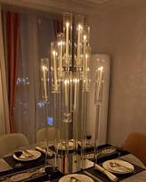 Bougeoir transparent décoratif en forme de pilier, porte-bougie de mariage, candélabre en acrylique pour décoration de mariage, centre de table