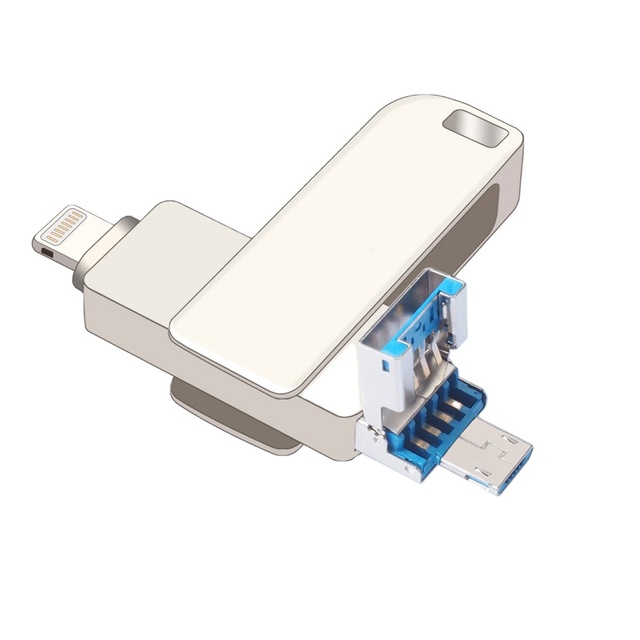 OTG Swivel Pen Drive USB Flash Drive 2.0 3.0 for iPhone/iOS/Android/PC 128GB 64GB 32GB 16GB Pendrive 3 in 1 With Custom Logo