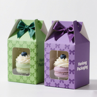 Boîte à gâteaux avec logo en gros Papier de qualité alimentaire pour gâteaux, bonbons Boîte rose Boîtes à cupcakes personnalisées