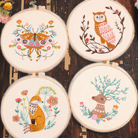 Kit de broderie DIY fait main de base, directement de l'usine de Suzhou, en coton, pour débutants, avec ruban de point de croix, motif animal Yingsa