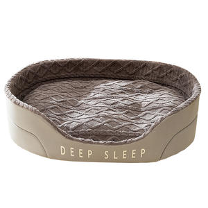 Moderne Grote Ronde Slaapbank Voor Huisdieren Luxe Fluwelen Katoen Zachte Warme Hondenkennel & Kattenkussen Solide Patroon Elegante Victoriaanse Stijl - Product Image 1