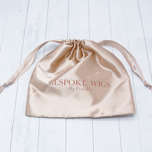 Tùy Chỉnh Logo In Nâu <span class=keywords><strong>Satin</strong></span> Dây Rút Lưu Trữ Túi Sang Trọng <span class=keywords><strong>Satin</strong></span> <span class=keywords><strong>Pouch</strong></span> Cho Tóc Bao Bì Tóc Giả Túi - Product Image 5