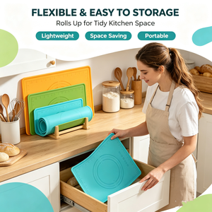 Tapete de Silicona para Amasar con Regla Grabada y Escala Circular, Grado Alimenticio, Resistente al Calor, Apto para Congelador, para Cortar Masa - Product Image 1