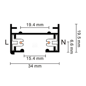 Système d'éclairage sur rail LED LEDEAST T021, circuit unique monophasé 2 fils, montage en surface - Product Image 2