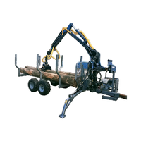 Remorque à grue professionnelle chinoise pour bois, capacité 3 tonnes, moteur 6,5 CV, système à engrenages