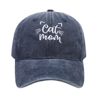 Casquette de baseball unisexe de luxe avec broderie lettre MOM, effet délavé, en PVC, 6 panneaux, réglable, pour activités sportives en extérieur et protection solaire