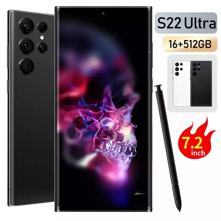 Original S22 Ultra Global Version 7.2 Inch Smartphone 16GB+512GB Dual SIM Gaming Mobile Phones Unlocked Android 12 Cellphone