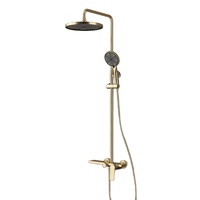 Ensemble de douche à effet pluie GEASAM en cuivre brossé gris canon, avec buse de surpression, pour distributeurs et fournisseurs de projets