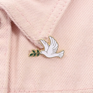 Custom Zinc Alloy <b>Pin</b> Animal Bird Peace Dove Olive Branch Brooch Metal <b>Badge</b> Clothing Lapel <b>Pin</b> Gift Wholesale - Product Image 3