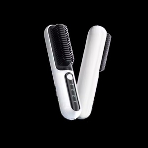 Brosse lissante pour cheveux portable professionnelle avec logo personnalisé, rechargeable par USB, sans fil, électrique - Product Image 1