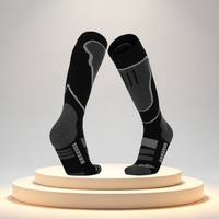 Chaussettes de ski en laine mérinos, hauteur genou, logo personnalisé, rembourrage épais en tissu éponge thermique, compression, chaussettes de sport pour snowboard
