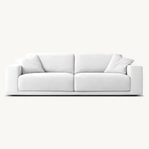 客厅现代简约意大利设计天鹅绒亚麻布艺沙发奢华可定制尺寸沙发硬木室内家具