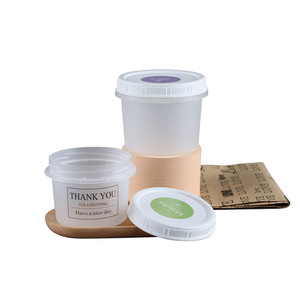 Dudu Can <b>Plastic</b> <b>Jar</b> 301-400Ml Frosted Cylinder With Lid For Dessert Storage - Product Image 1