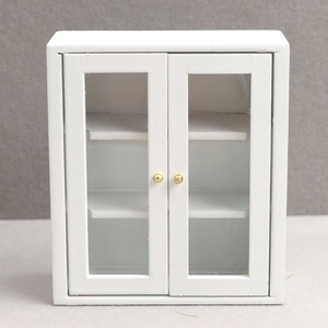 1:12 Puppenhaus-Miniaturmöbelmodell, weißer, an der Wand montierter Aufbewahrungsschrank aus Holz - Product Image 4