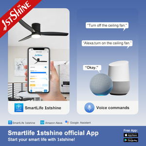 Ventilatore da soffitto a 1 soffitto con montaggio a filo nero intelligente con controllo a soffitto basso ventilatore da soffitto a LED con luce - Product Image 6