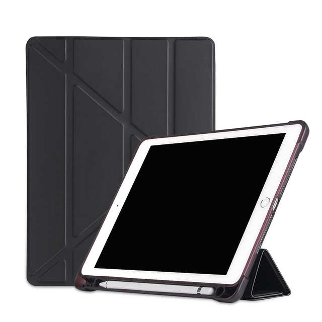 Ultra Slim Multi-Angle Stand Protective Cover With Auto Wake/Sleep PU Leather Origami Case for iPad 5/6/7/8/9
