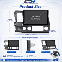 Pour Honda Civic 2004-2011, autoradio Android 15 de 9/10 pouces, CarPlay sans fil, GPS, WiFi, IPS, USB, 2DIN, 1280x720 HD