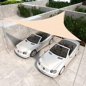Voile d'ombrage triangulaire en tissu Oxford 210D imperméable pour voiture, terrasse et piscine - Product Image 1