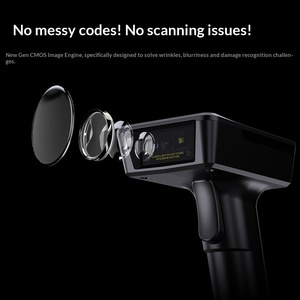 Lecteur de codes-barres sans fil noir pour caissier de supermarché, logistique, avec lecture de codes QR, certifié <span class=keywords><strong>CE</strong></span>, en stock - Product Image 2