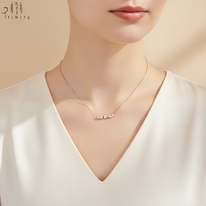 Proveedor de Hong Kong de joyería fina al por mayor, diseño moderno, collar con colgante de diamante natural en oro rosa sólido de 18 quilates para mujer, uso diario. - Product Image 5